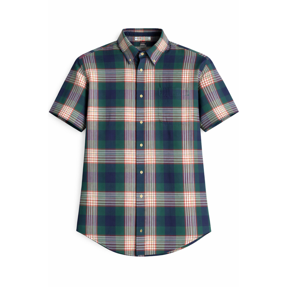 Plaid Short Sleeve Western Workwear Button Down Shirt Mens Ranch Large Tall